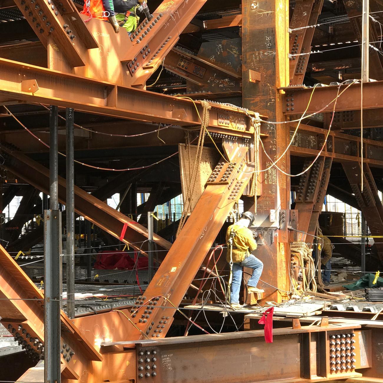 Bolting and Welding of Steel Columns and Beams at 30 Hudson Yards - courtesy of Geoff Butler