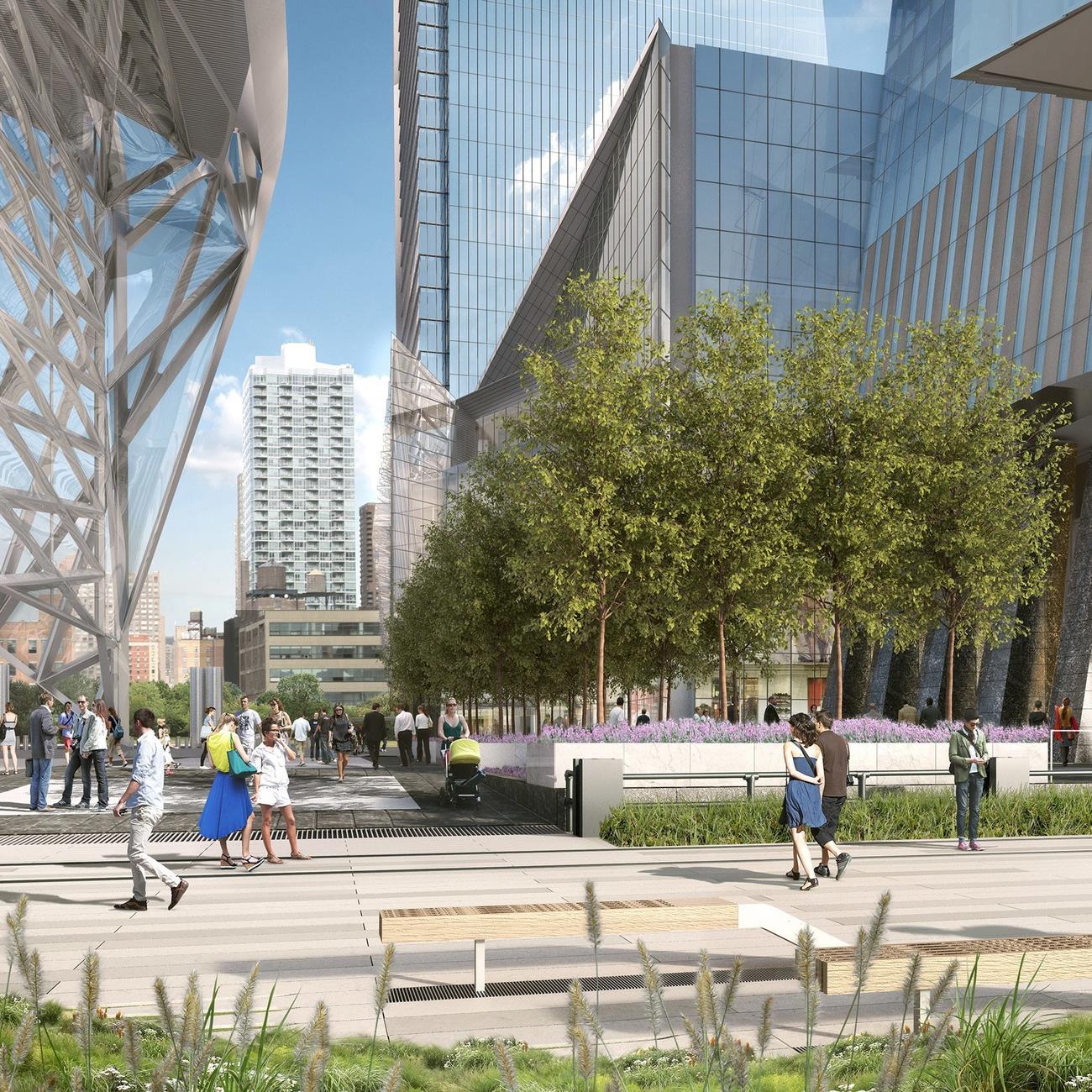 View of Hudson Yards Plaza From the High Line